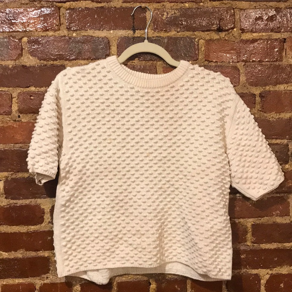 Tory Burch popcorn stitch sweater tee